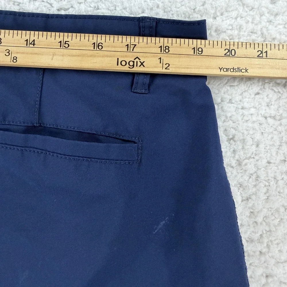 Hurley Shorts Mens 38 Blue Microfiber‎ Chino Flat Front 9 Inseam Casual Summer
